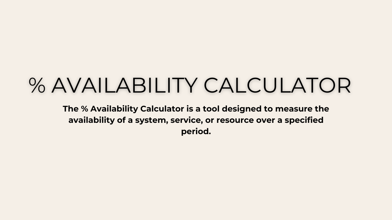 % Availability Calculator